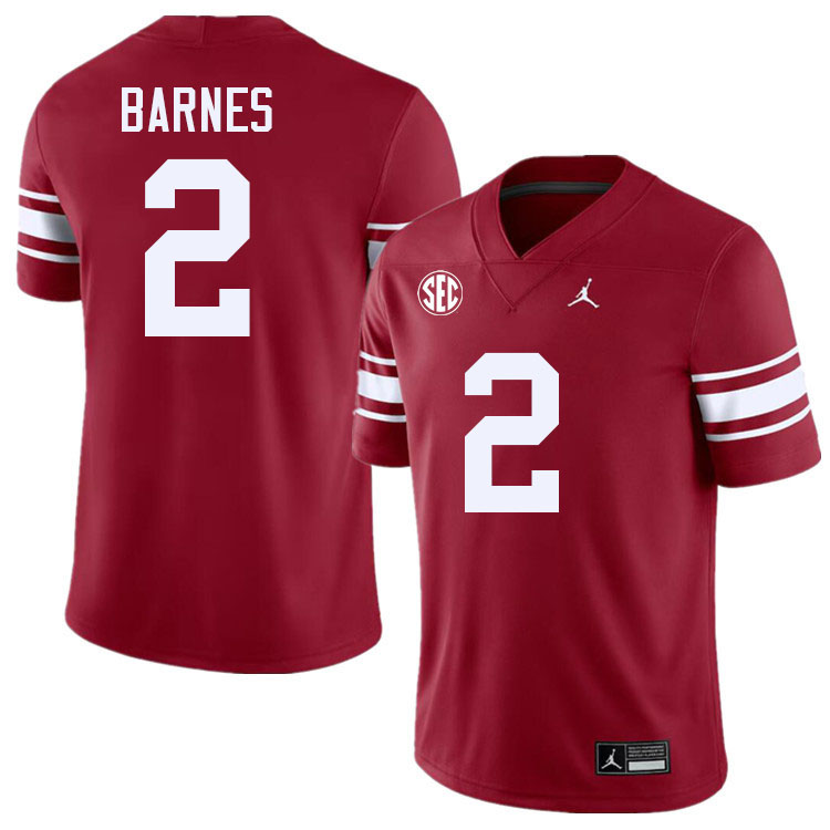 #2 Jovantae Barnes Oklahoma Sooners 2024 SEC Conference College Football Jerseys-Throwback